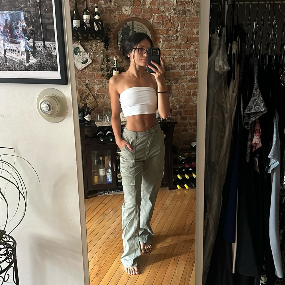 Abercrombie cargo pants - 26 - light green